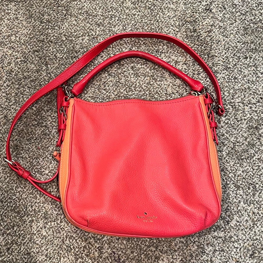Kate Spade bag. Bright coral poppy red color.